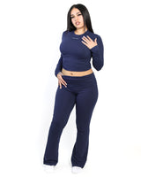 Flared Yoga Pants (Navy Blue)