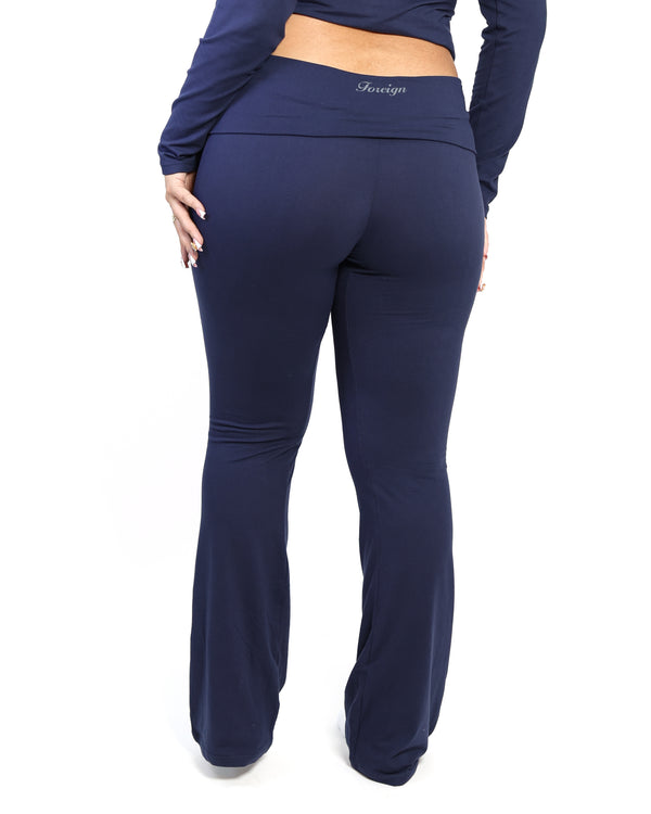 Flared Yoga Pants (Navy Blue)