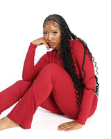 Yoga Crewneck Top Long Sleeve (Ruby Red)