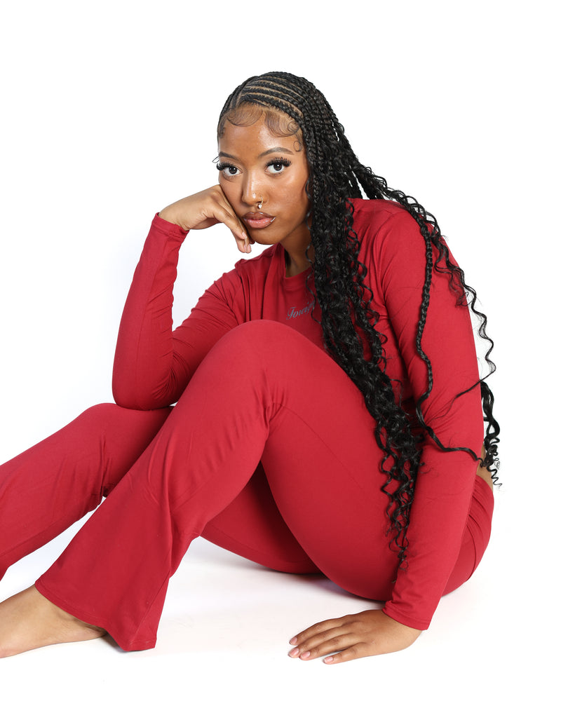 Yoga Crewneck Top Long Sleeve (Ruby Red)