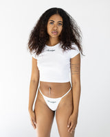 Crop Top/Thong 2 PC Set - White