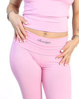 Flared Yoga Pants (Baby Pink)