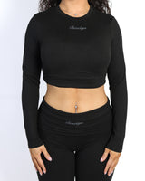 Yoga Crewneck Top Long Sleeve (Black)