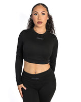 Yoga Crewneck Top Long Sleeve (Black)