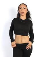Yoga Crewneck Top Long Sleeve (Black)