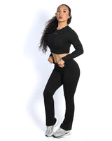 Yoga Crewneck Top Long Sleeve (Black)