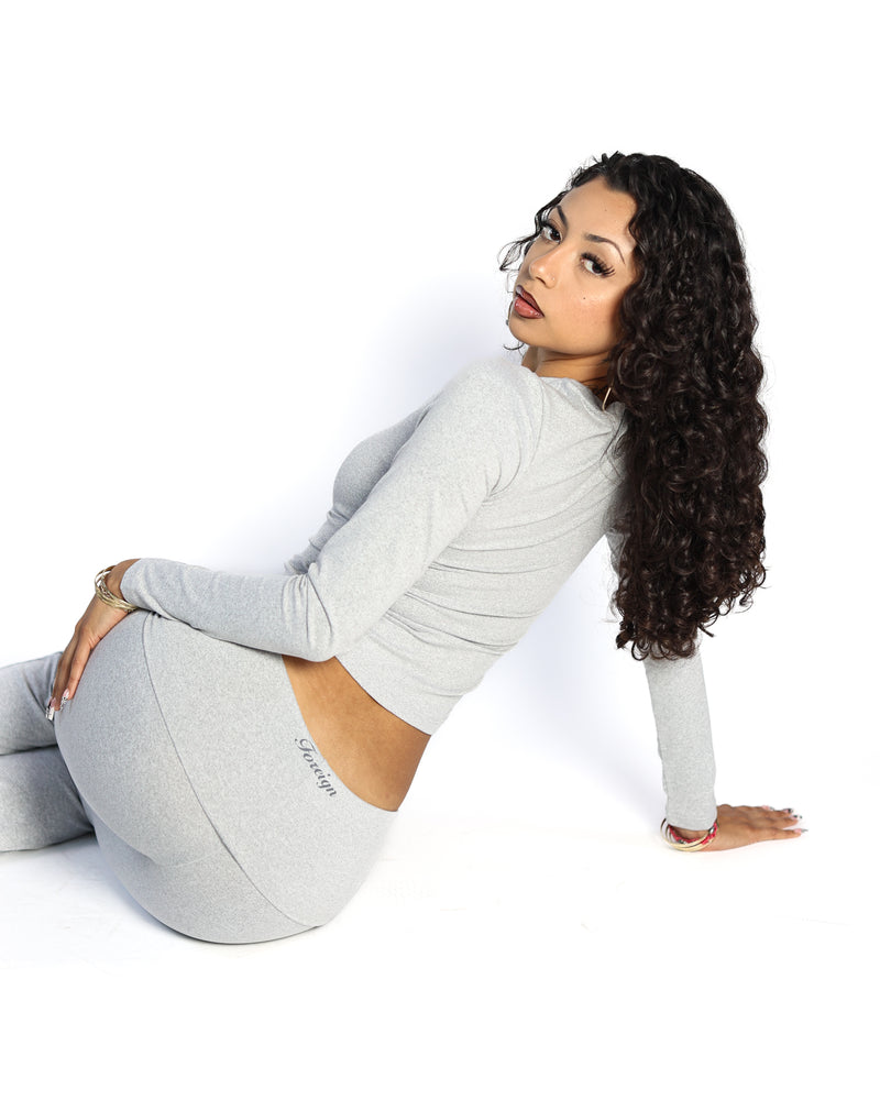 Flared Yoga Pants (Heather Grey)