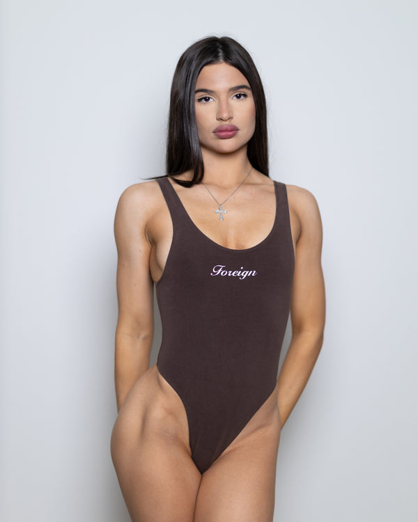 Bodysuit Tank Thong Brown