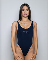 Bodysuit Tank Thong Navy Blue