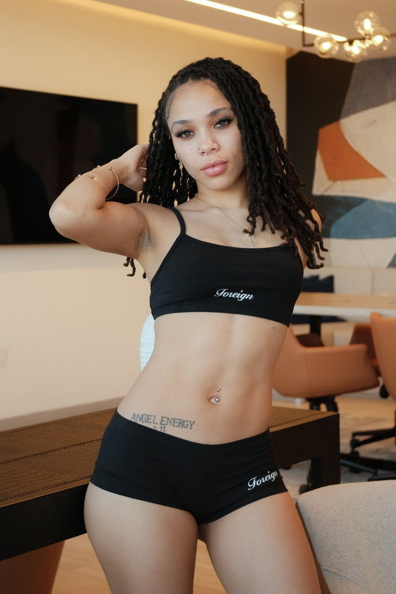 Foreign Signature Bralette – Black