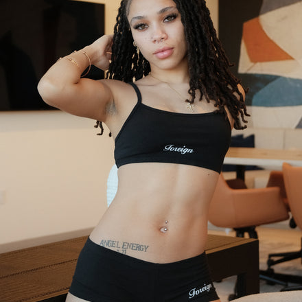 Foreign Signature Bralette – Black