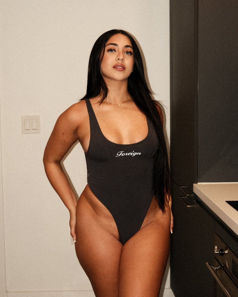 Bodysuit Tank Thong Grey